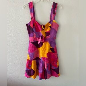 Rebecca Vallance Pablo Tie Printed Mini Dress